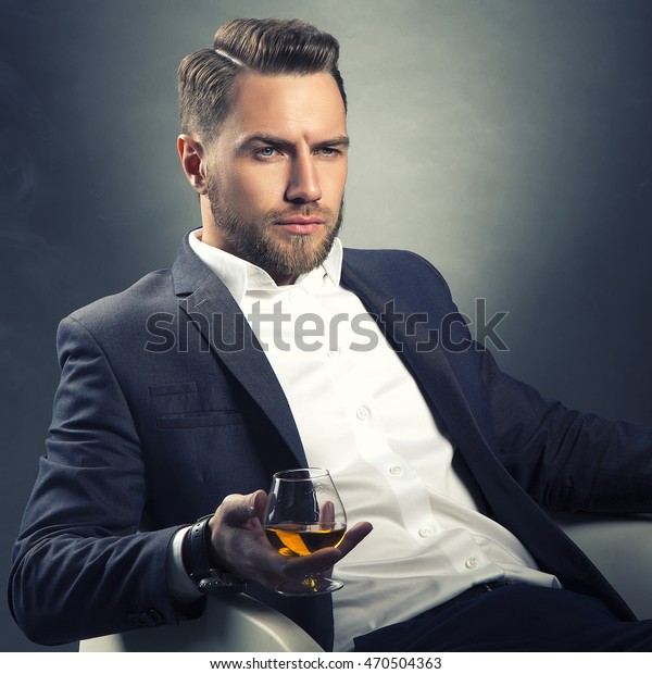 Young Handsome Bearded Caucasian Man Sitting Stock Photo 470504363 ...