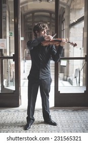 Young Handsome Blonde Italian Violinist