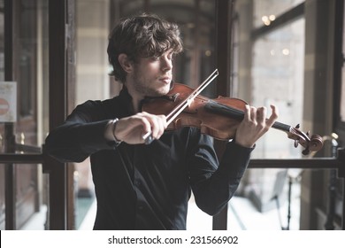 Young Handsome Blonde Italian Violinist