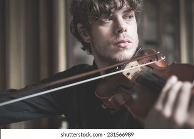 Young Handsome Blonde Italian Violinist