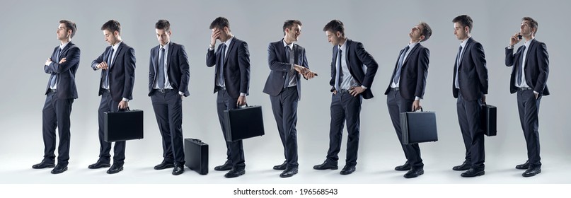 Young handsome businessman, set of poses and facial expressions. - Powered by Shutterstock