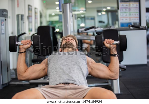 Young Handsome Caucasian Man Workout Gym Stock Photo Edit Now