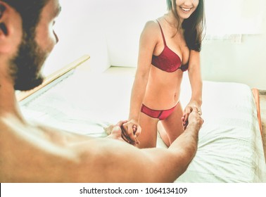 sexy woman teasing man Sexy woman teasing man
