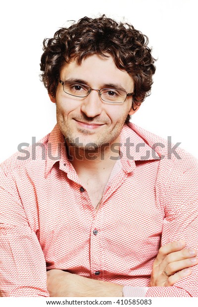 Young Handsome Guy Curly Hair Wearing Stock Photo Edit Now