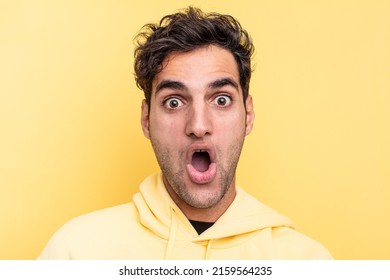 Young Handsome Hispanic Man Surprised Expression