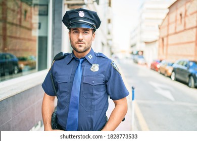 Young Handsome Hispanic Policeman Wearing Police Stock Photo (Edit Now ...