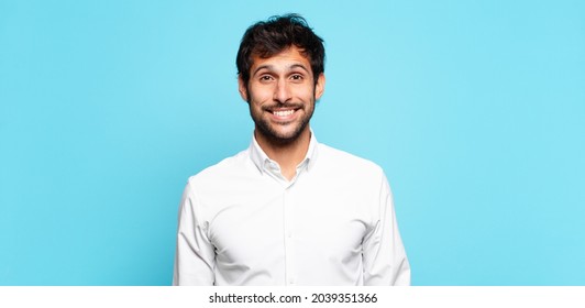 young handsome indian man happy expression