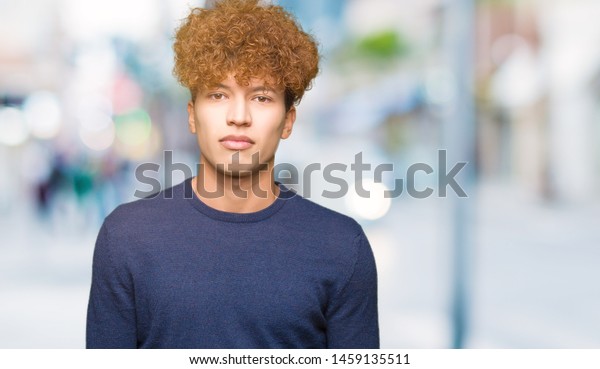 Young Handsome Man Afro Hair Relaxed Stock Photo Edit Now 1459135511