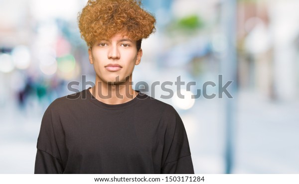 Young Handsome Man Afro Hair Wearing Stock Photo Edit Now 1503171284