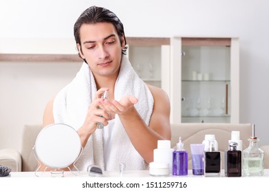 Young Handsome Man In The Bathroom