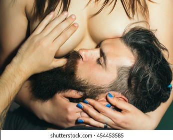 Men sucking women breasts