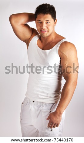 Young handsome man is posing