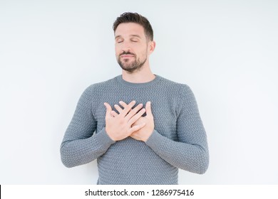 5,748 Man Closed Eyes Hands On Chest Smiling Images, Stock Photos ...