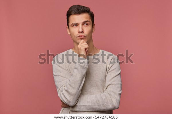 Young Handsome Thinking Guy Wears Checkered 스톡 사진 1472754185 | Shutterstock