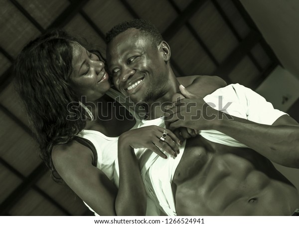Enthusiastic white wife and her black lover