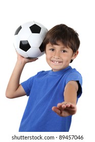 Young Happy Boy Holds Soccer Ball Stock Photo 89457046 | Shutterstock