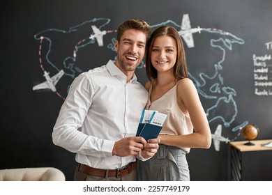 Young happy caucasian couple