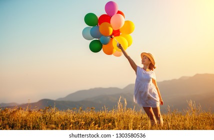 Happy Cheerful Child Girl Balloons On Stock Photo (Edit Now) 649139479