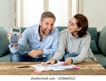 Young Happy Woman Feeling Excited About Saccessful Accounting Home Finance In Savings Domestic And Business Accountant Paying Bills And Free Of Debt Concept