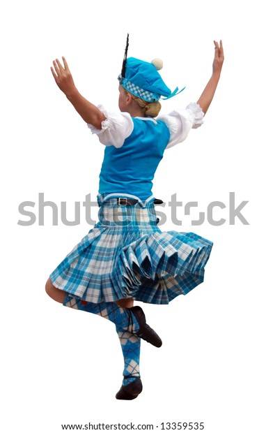 Young Highland Dancer Isolated Clipping Path Stock Photo (Edit Now ...