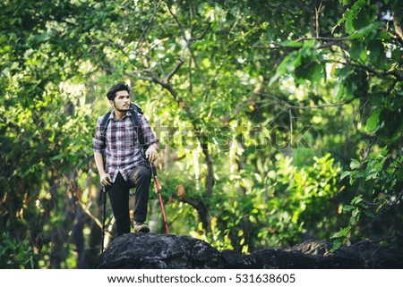 Image, Stock Photo Enjoy the view Hiking