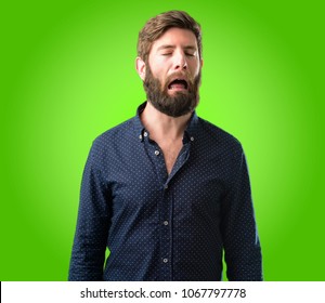 Young Hipster Man Big Beard Crying Stock Photo 1067797778 | Shutterstock