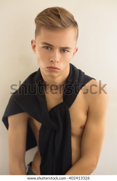 Young Hipster Man Blonde Hair Wearing Stock Photo Edit Now 402413326
