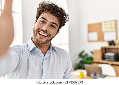 Young Hispanic Businessman Smiling Happy Make Stock Photo 2173589593 ...