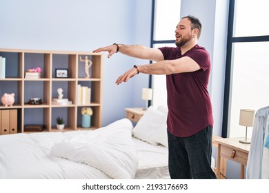 Young Hispanic Man Somnambulist Sleepwalking At Bedroom