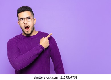 Young Hispanic Man Surprised Expression