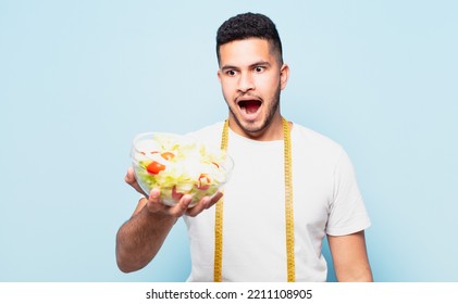 Young Hispanic Man Surprised Expression