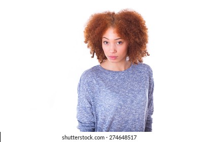 Young hispanic teenage girl isolated on white background