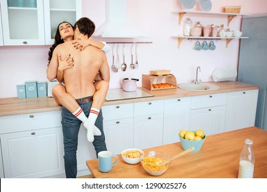 Hot couples sex in kitchen