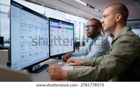 Young Human Resources Manager Analyzing Employee Performance Data On Computer.