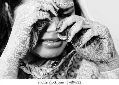 A Young Indian Bride Crying