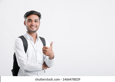 Young Indian College Student And Showing Thumbs Up 