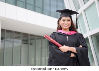 A Young Indian Female Graduate During Her Convocation Day.