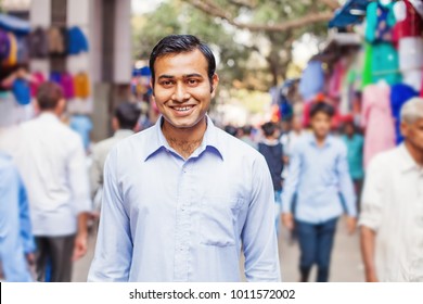 Young Indian Man On A Street Of Mumbai