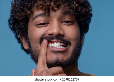 Young Indian Man Showing His Inflamed Gums