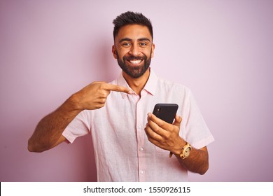 Young Indian Man Using Smartphone Standing Stock Photo (Edit Now ...