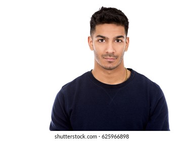 Young Indian Man Wearing Dark Blue Sweater