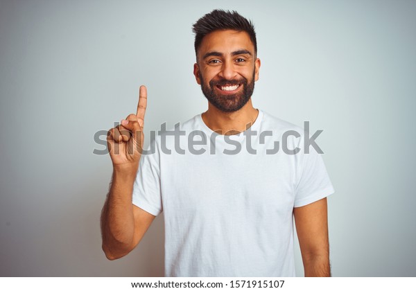 Young Indian Man Wearing Tshirt Standing Stock Photo 1571915107 ...