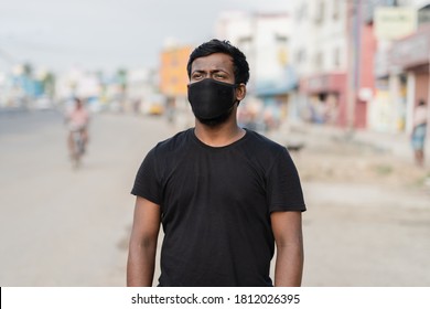 Young Indian Tamil Guy Wearing Mask During Corona Pandemic In Chennai, Tamil Nadu, India