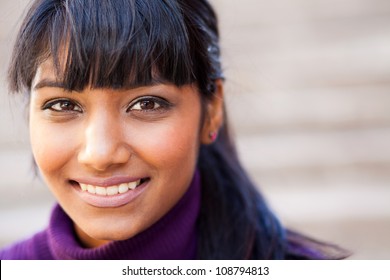 Young Indian Woman Face Closeup