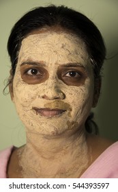 Young Indian Woman With A Face Pack.