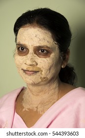 Young Indian Woman With A Face Pack.