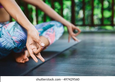 Young Indian Woman Practicing Yoga And Meditation During Vacation Yoga Retreat In Bali