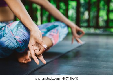 Young Indian Woman Practicing Yoga And Meditation During Vacation Yoga Retreat In Bali