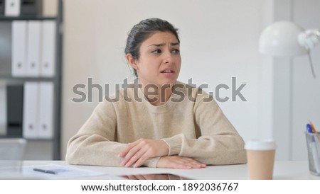 Young Indian Woman Thinking, Feeling Worried 