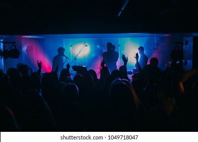 Young Indie Band Performs On Stage At The Club